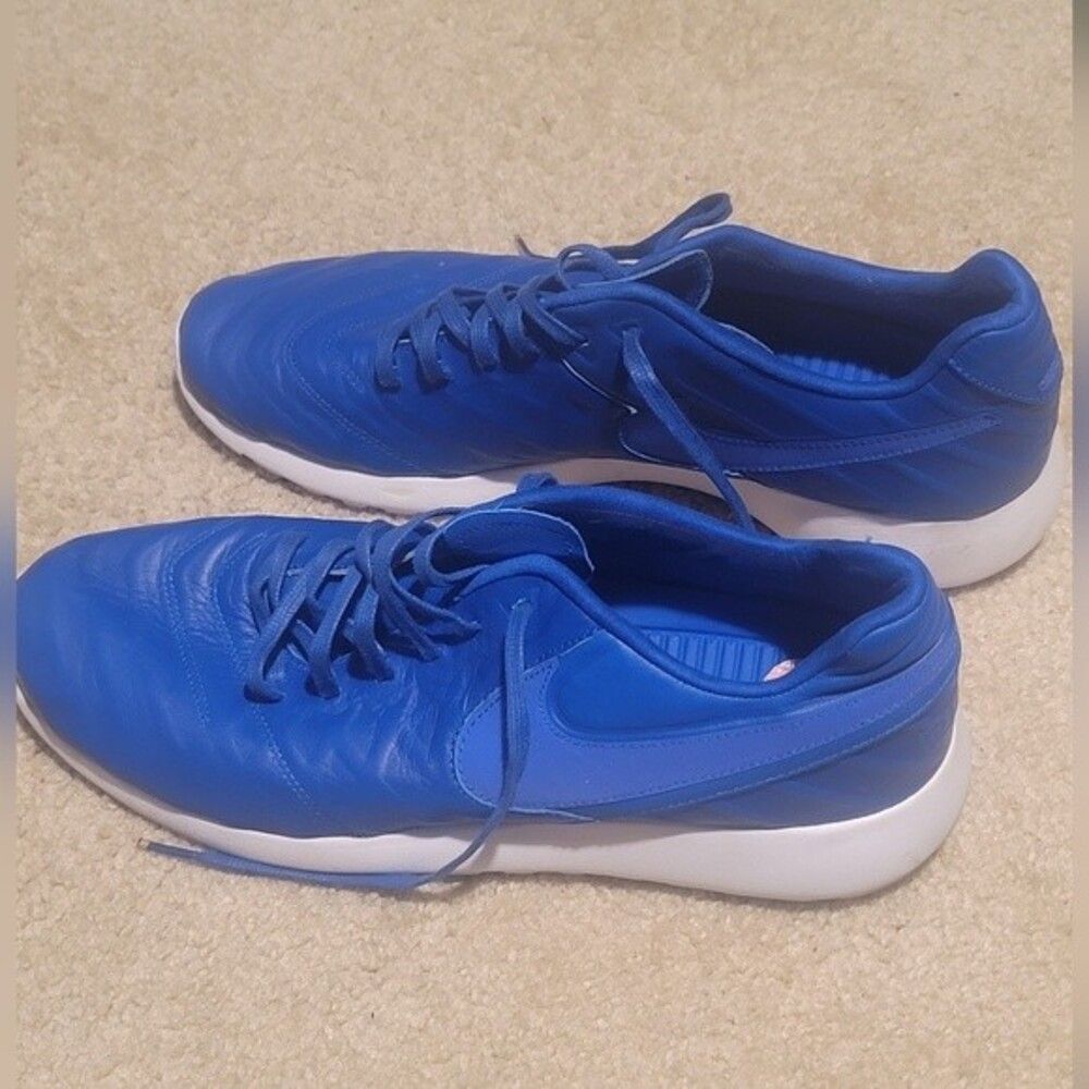 Nike Blue Roshe Tiempo Soft Leather Sneakers Size 12